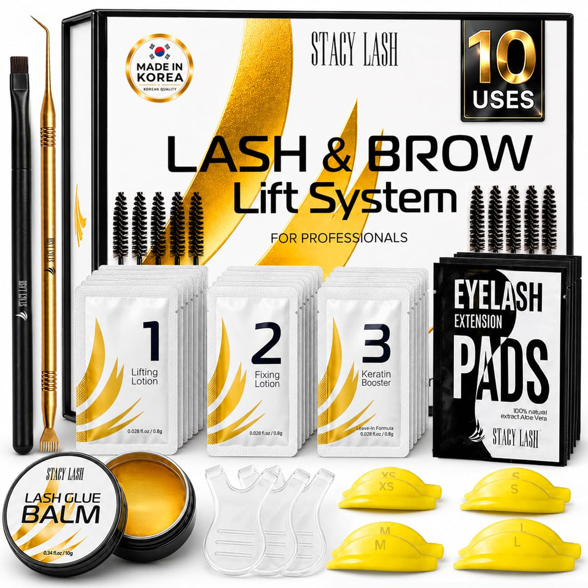 STACY LASH empaque frontal del kit con todo incluido, práctico para profesionales