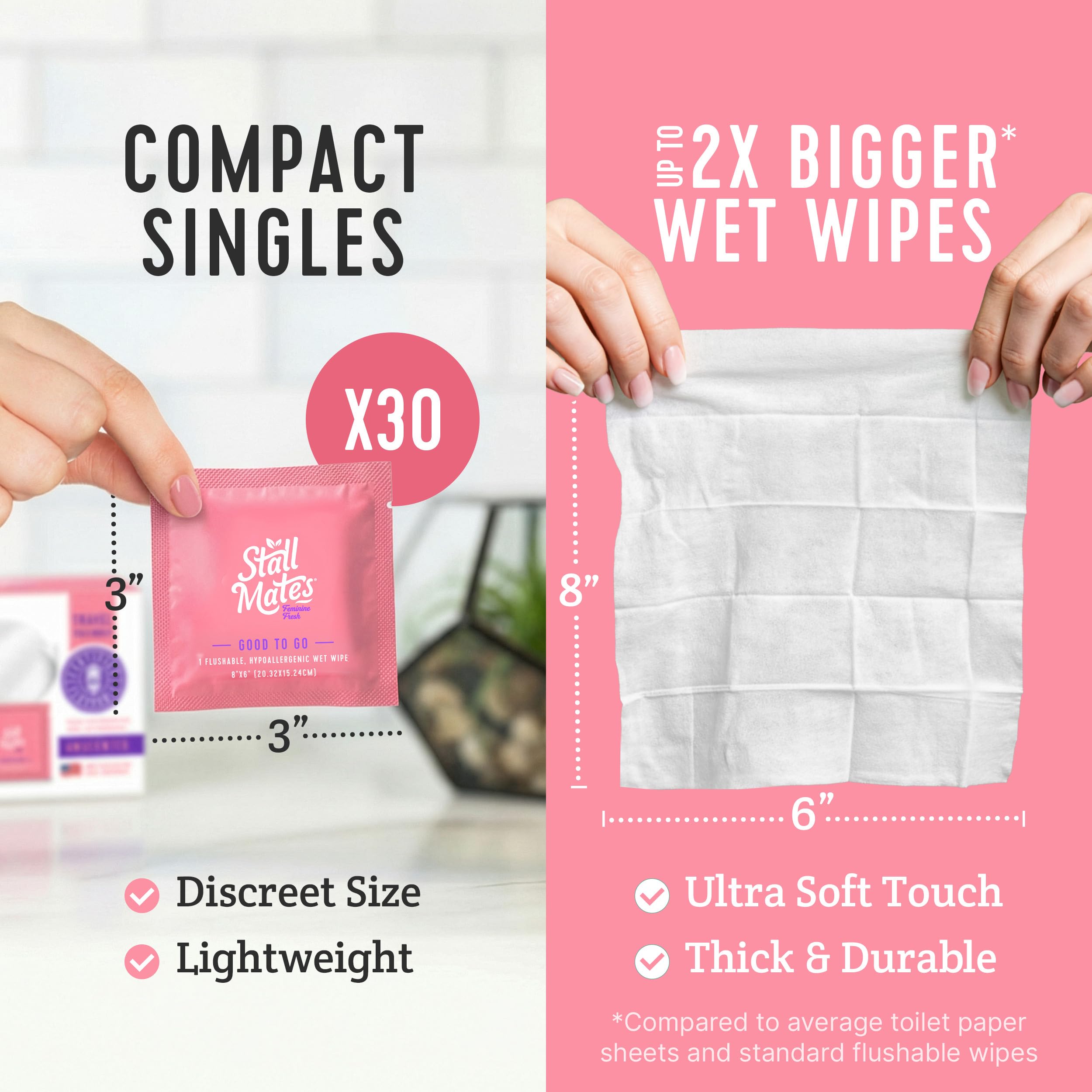 Stall Mates comparación de tamaño, paquete pequeño ideal para bolso