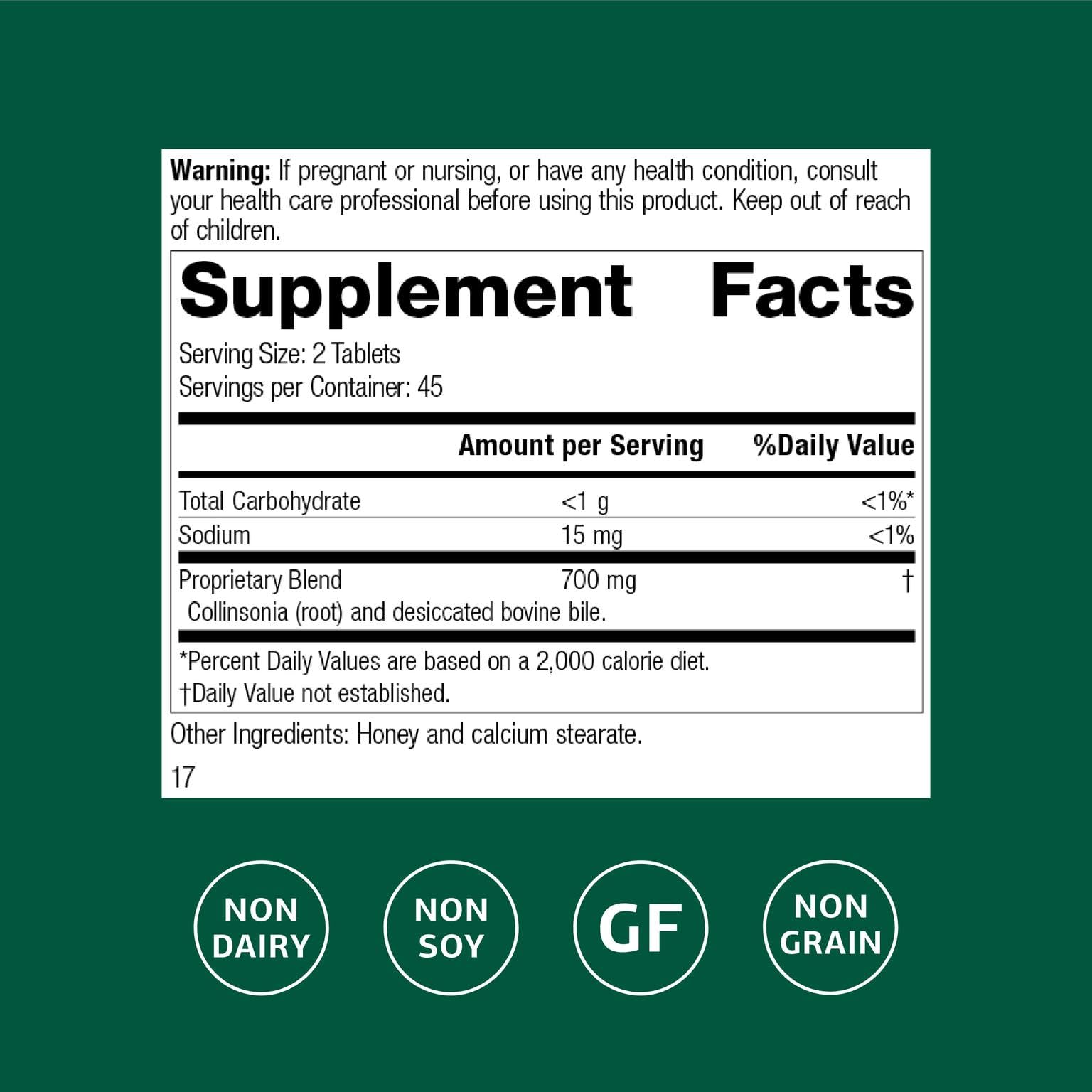 Standard Process Cholacol tablets close-up emphasizing tablets and easy dosing benefit