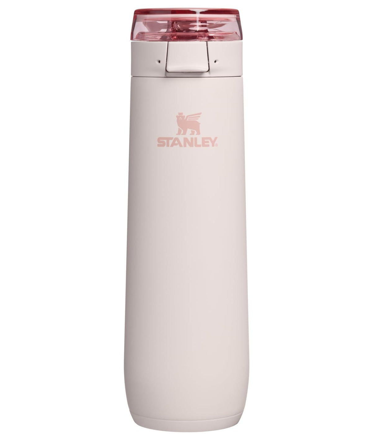 STANLEY Flowstate vista frontal en Rose Quartz mostrando diseño y tamaño práctico