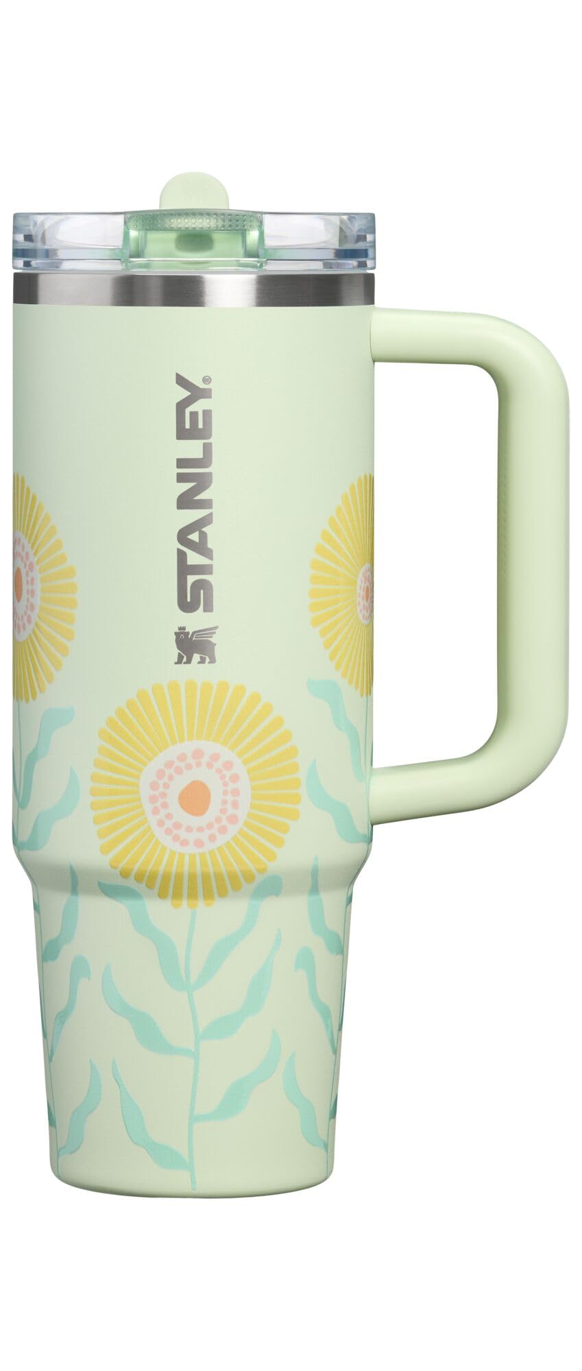 STANLEY vista frontal del Quencher Honeydew Garden con asa, aspecto duradero