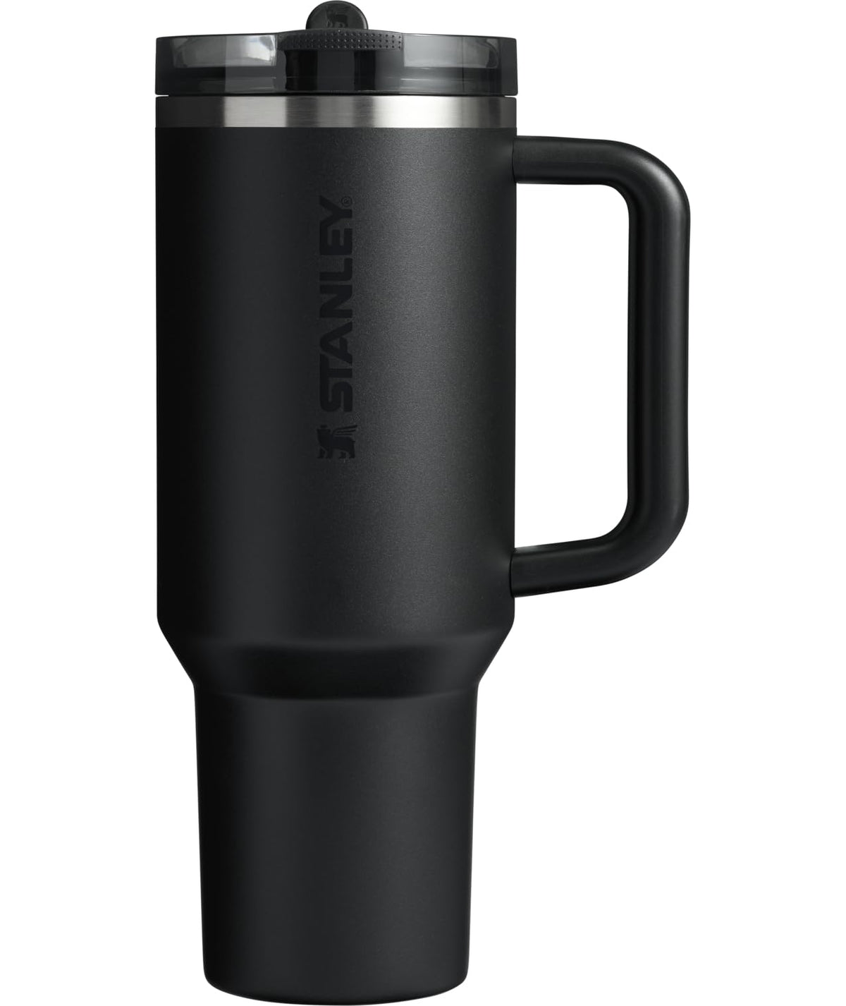 STANLEY Quencher vista frontal mostrando diseño y capacidad, práctico y resistente