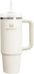 STANLEY Quencher H2.0 vista frontal crema mostrando capacidad y diseño