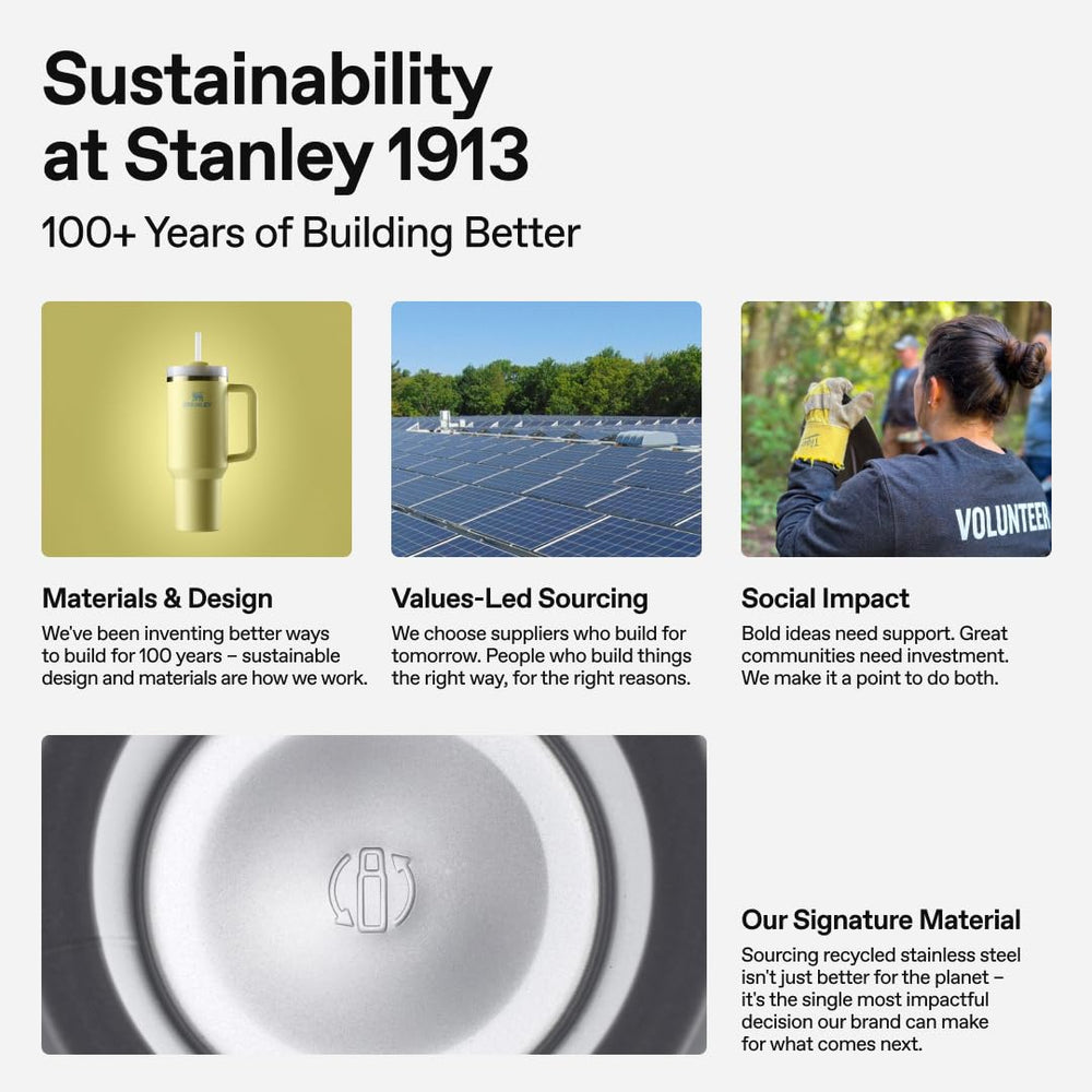 STANLEY botella junto a objetos para comparar tamaño y portabilidad