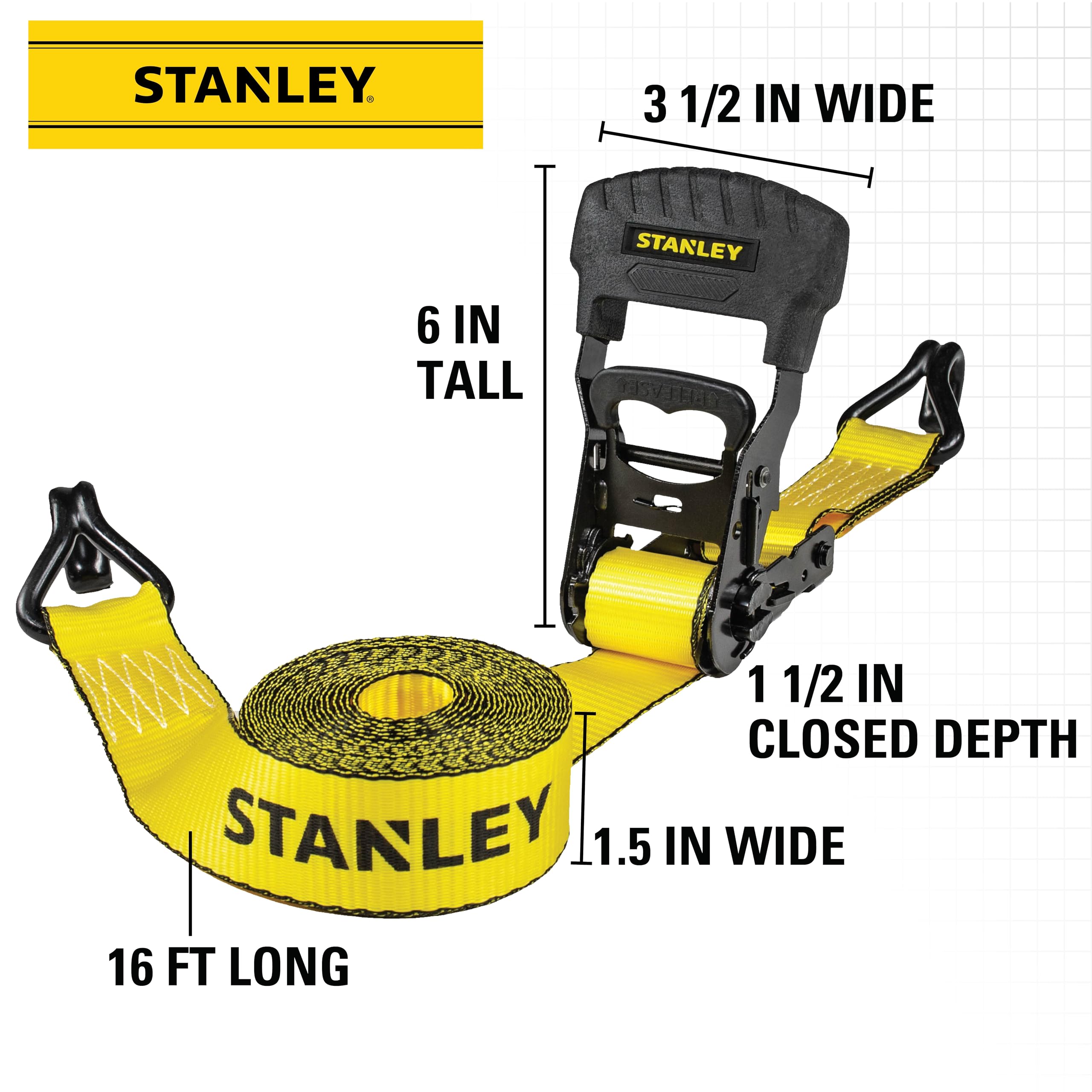 STANLEY correa extendida mostrando tejido resistente y textura anti-desgaste