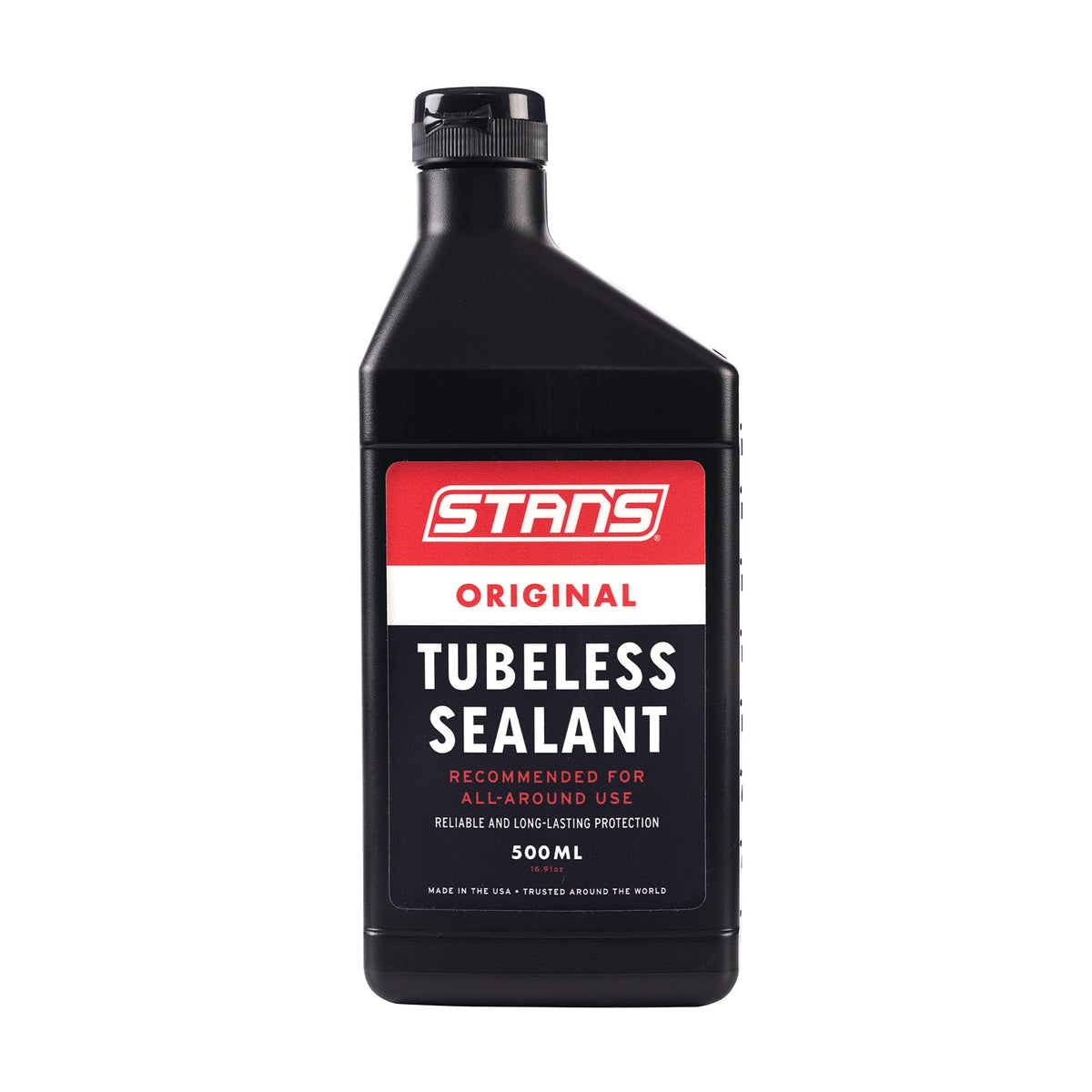 Stan's NoTubes envase 500ml mostrando etiqueta y volumen, protección duradera