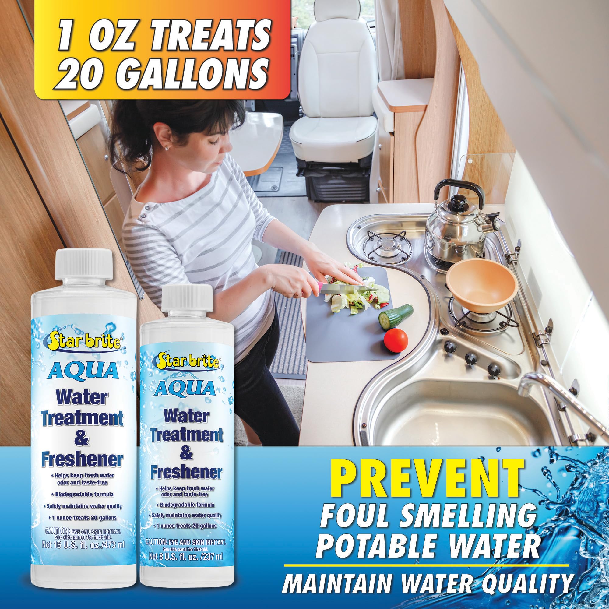 STAR BRITE AQUA detalle de la fórmula soluble en agua que facilita mezcla y dosificación