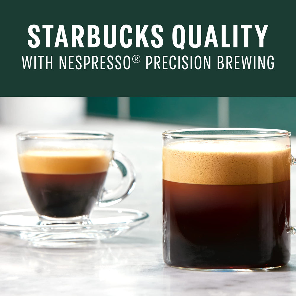 Starbucks cápsula junto a una regla mostrando tamaño compatible con Vertuo