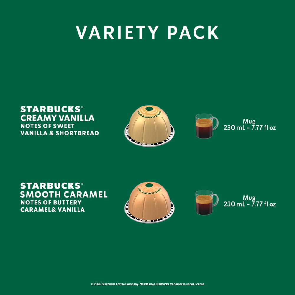 Starbucks by Nespresso vertuo detalle vainilla y crema realzando sabor dulce