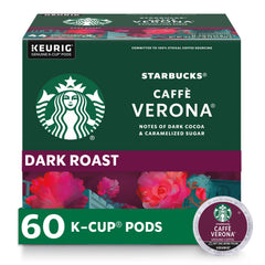 Starbucks Caffè Verona frente del empaque mostrando 60 cápsulas con sabor intenso