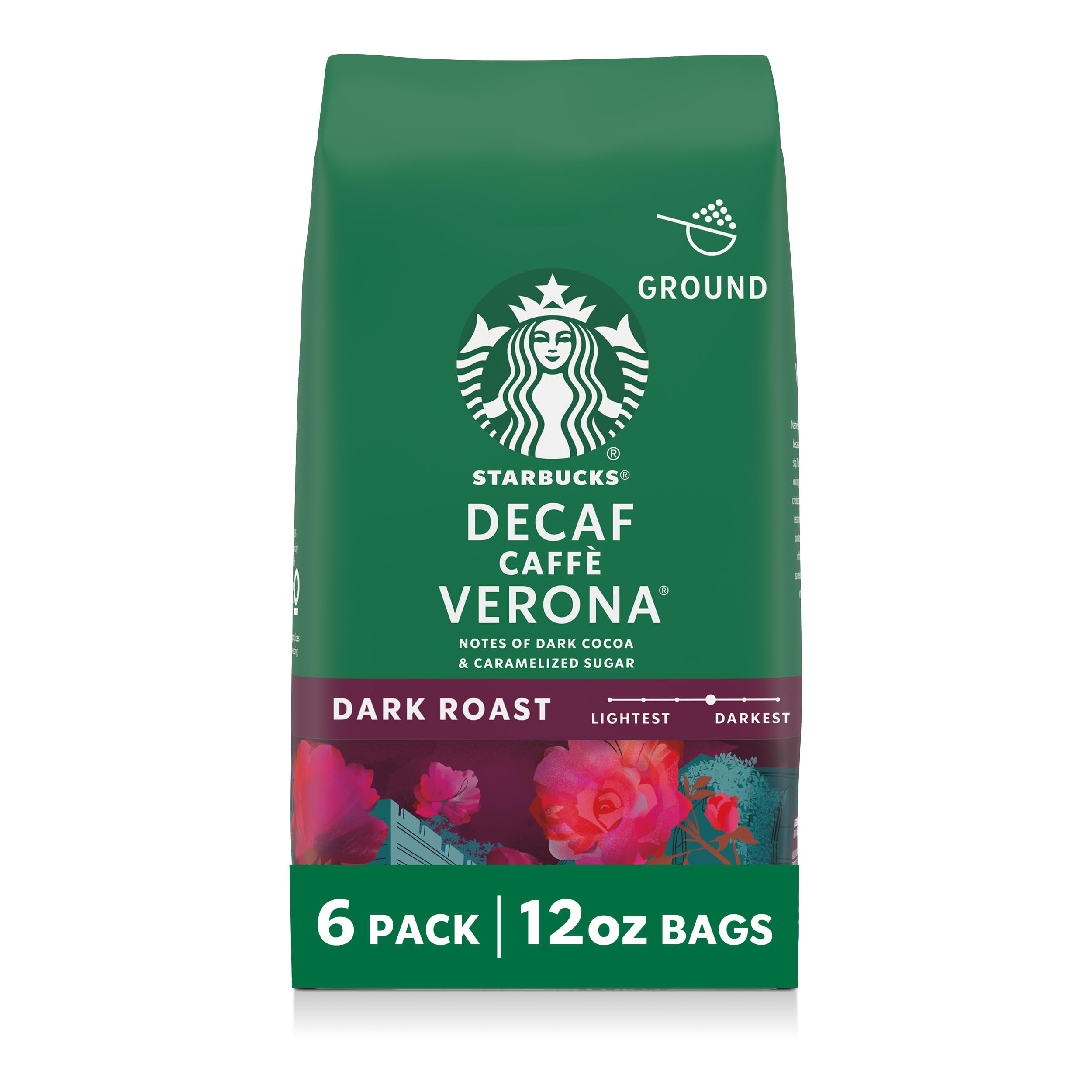 Starbucks paquete frontal mostrando nombre y diseño, ideal para reconocimiento de marca
