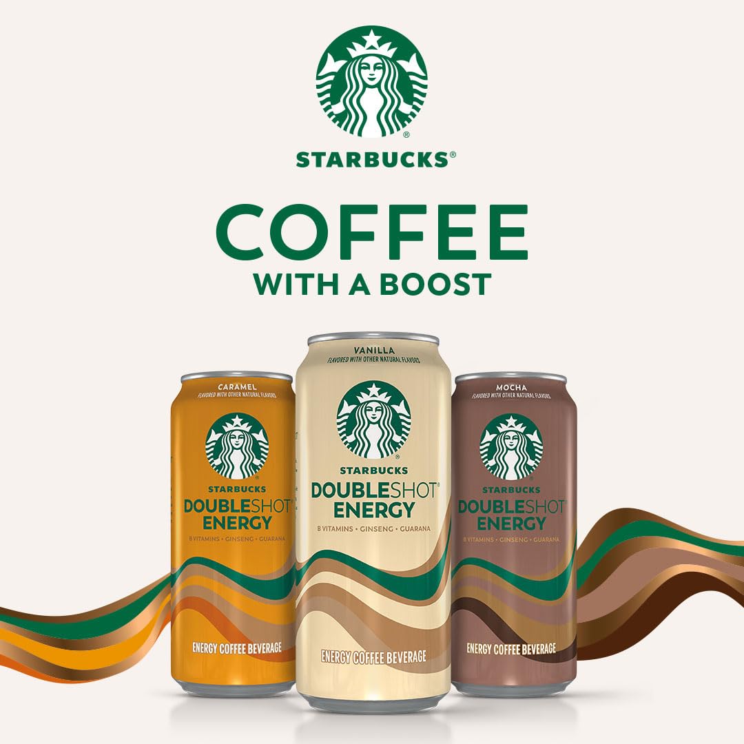 Lata Starbucks Doubleshot vainilla en mano para comparar tamaño y portabilidad
