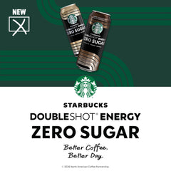 Starbucks Doubleshot lata en mano para comparar tamaño, formato portátil