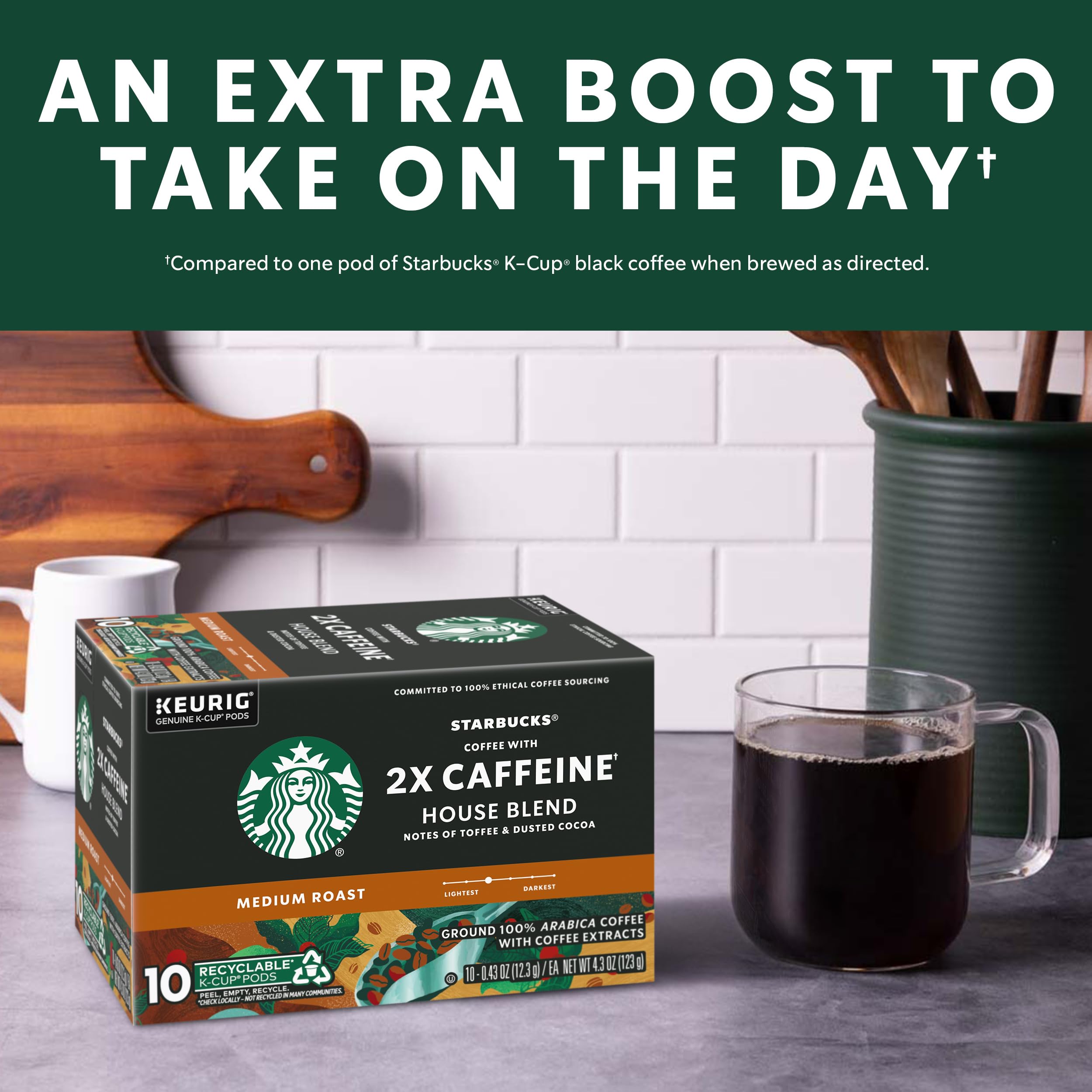 Starbucks K-Cup comparación de tamaño de cápsula para referencia de escala