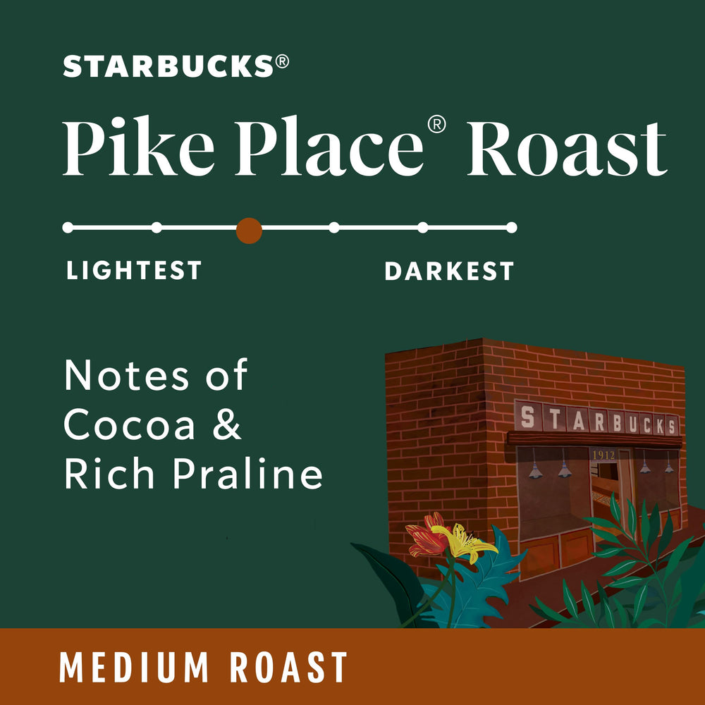 Starbucks Pike Place taza caliente en mesa mostrando sabor equilibrado