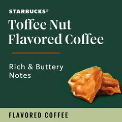 Starbucks Toffeenut textura del café molido con notas de toffee visible