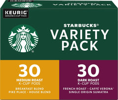 Starbucks pack frontal mostrando las seis variedades y beneficio de elección