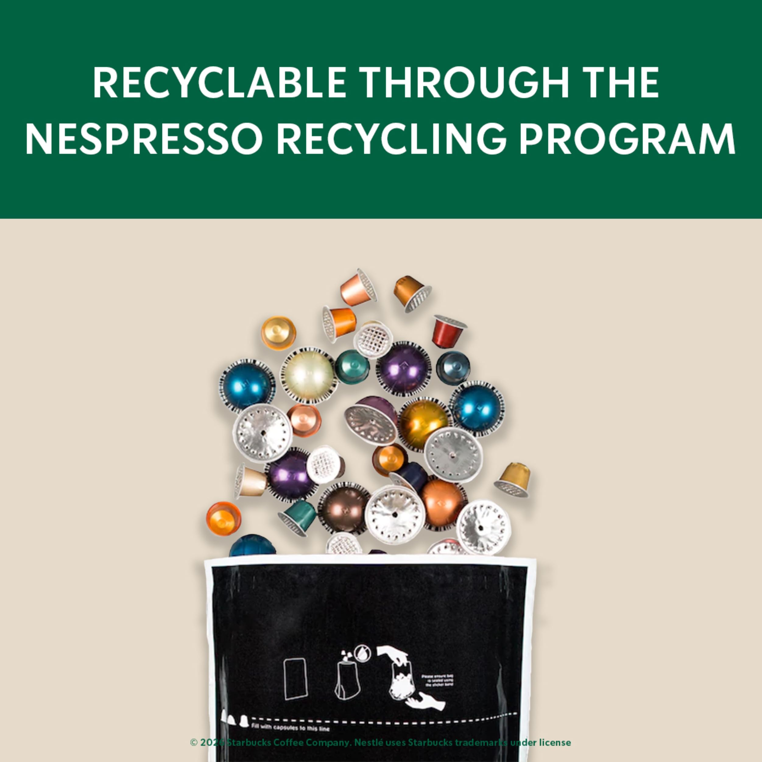 Starbucks instrucciones de reciclaje para cápsulas de aluminio y reducción de residuos