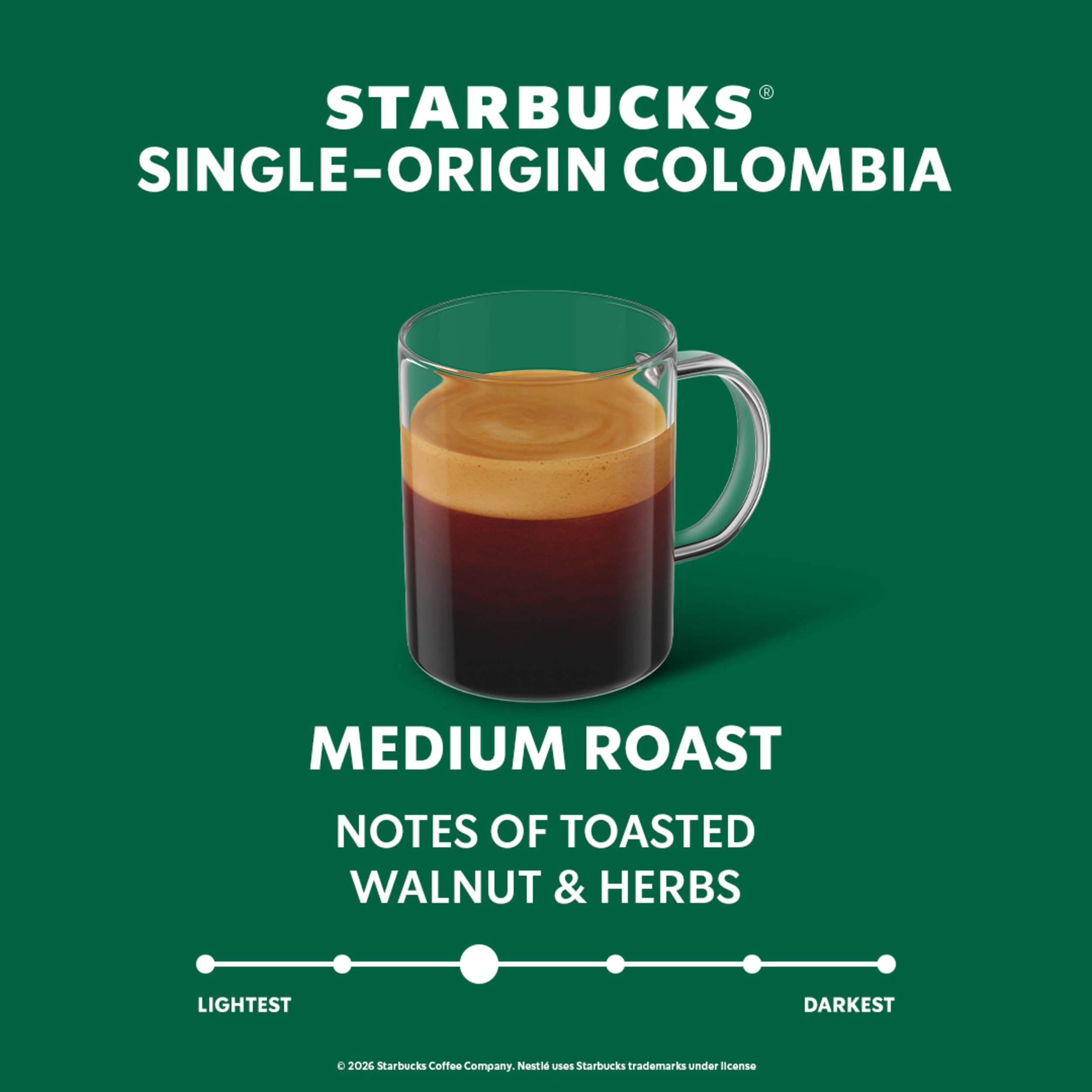 Conjunto de treinta cápsulas Starbucks apiladas listo para uso doméstico