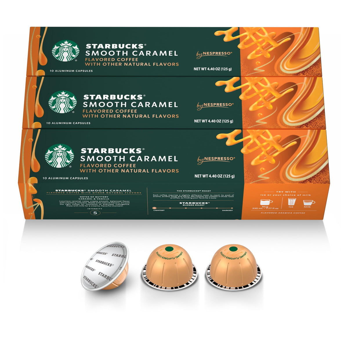 Starbucks cápsulas frente del paquete mostrando el diseño y conveniencia
