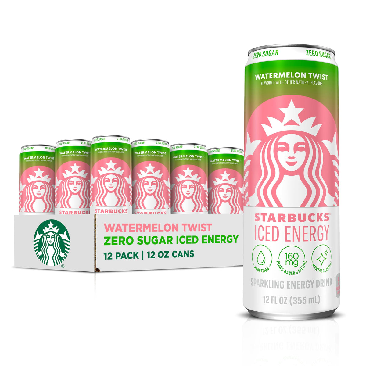 Starbucks lata frontal del pack Watermelon Twist, presentación práctica para llevar