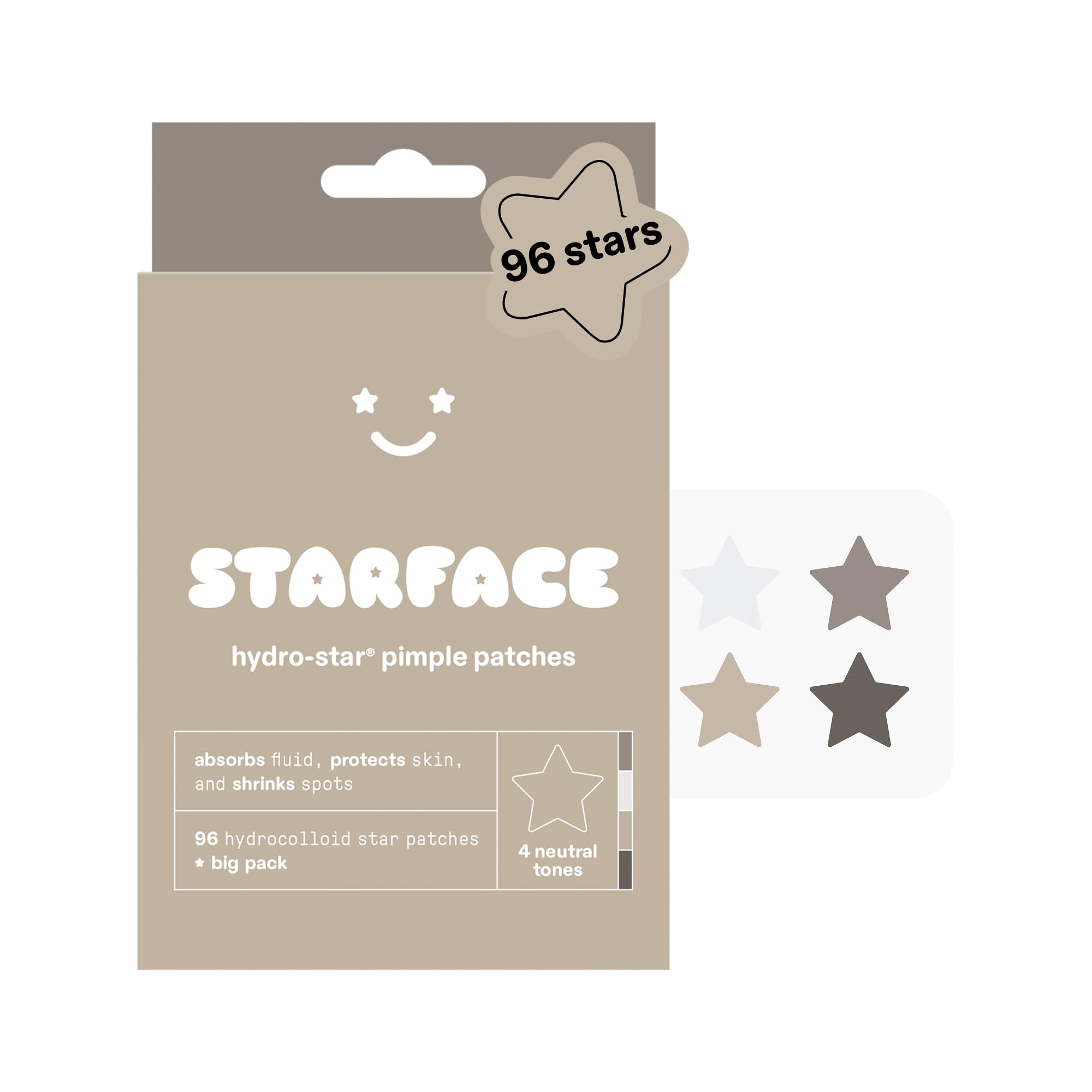 Starface muestra el envase frontal con diseño y cantidad 96