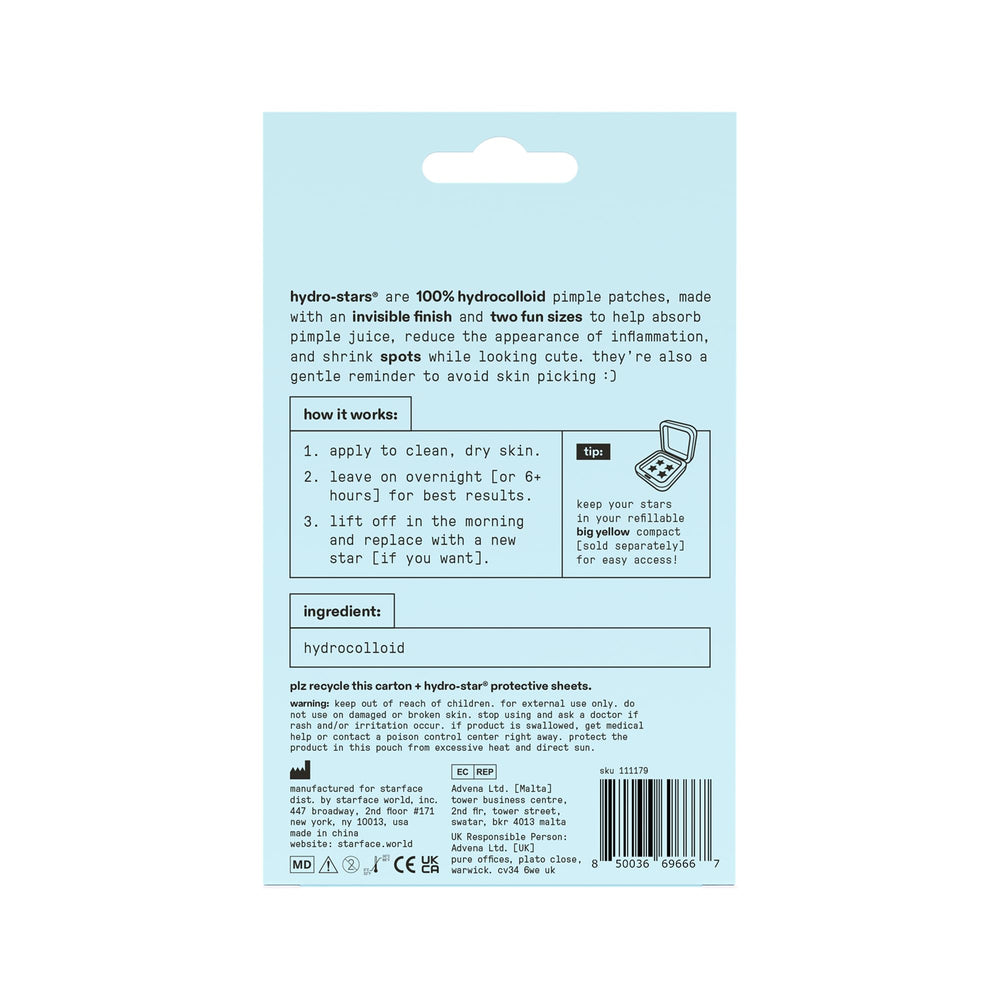 Starface parche en piel con absorción visible, aspecto protegido