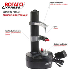 Starfrit Rotato Express pelando una patata para rapidez en preparación de alimentos