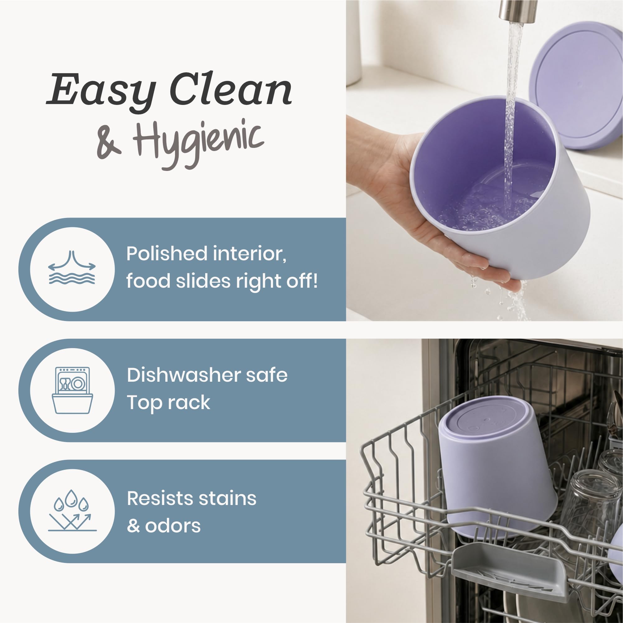 StarPack Home envase junto a mano mostrando escala y capacidad de 1 cuarto