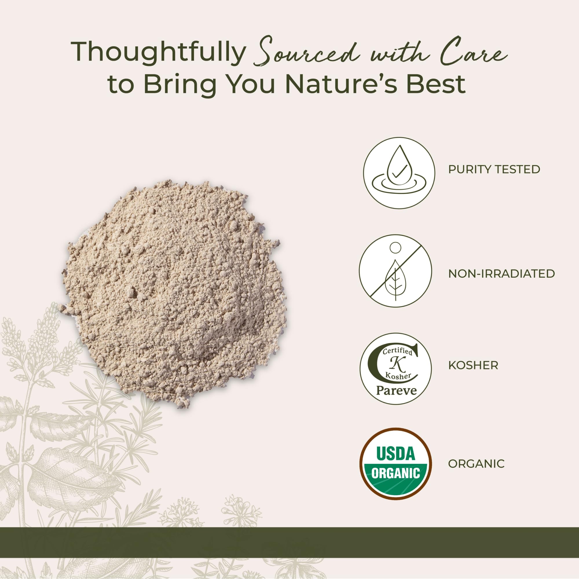 Starwest Botanicals comparación de tamaño y porción de la bolsa de 4 oz