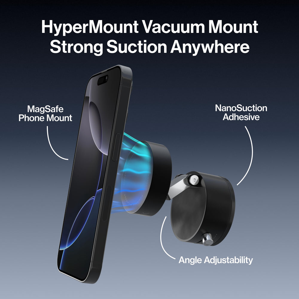 Base de nano‑succión Statik HyperMount detalle de adhesivo que proporciona fijación fuerte