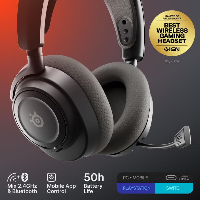 SteelSeries Arctis Nova 7 detalle del micrófono ClearCast Gen 2 mostrando rechazo de ruido