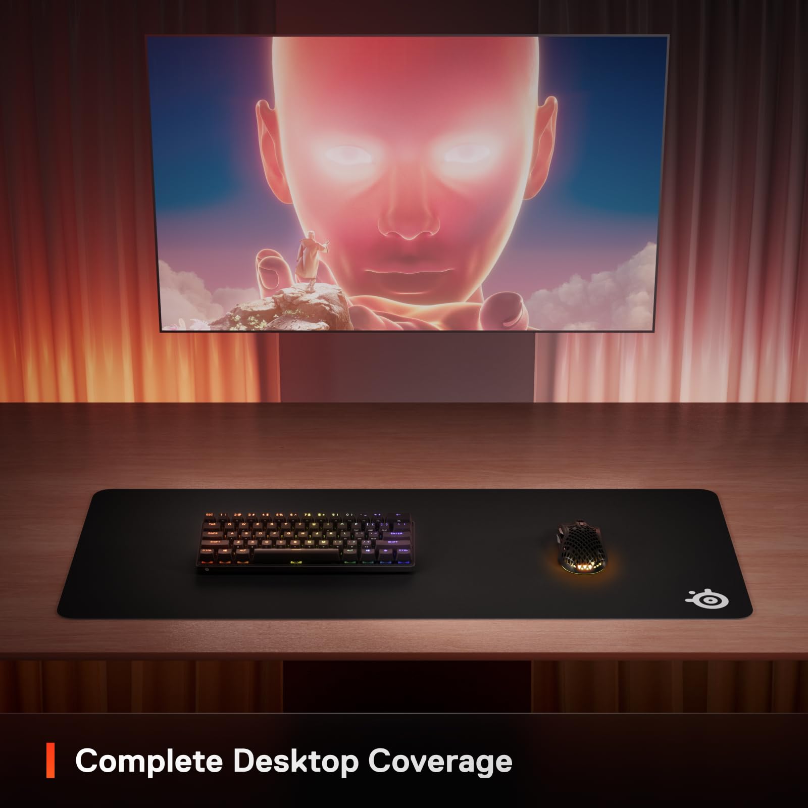 SteelSeries QcK enrollada lista para transporte y fácil almacenamiento