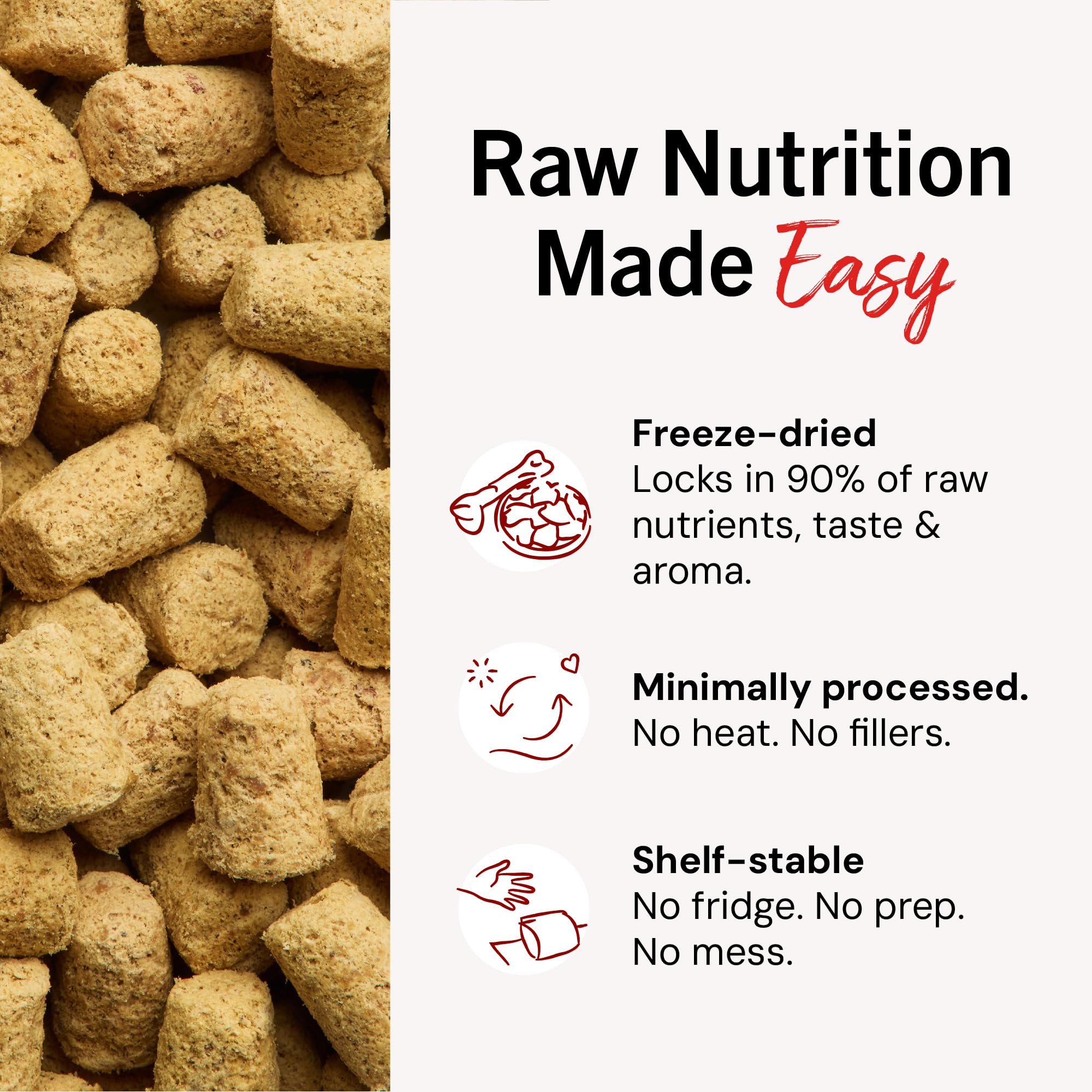 Stella & Chewy's etiqueta con ingredientes claros y sin aditivos