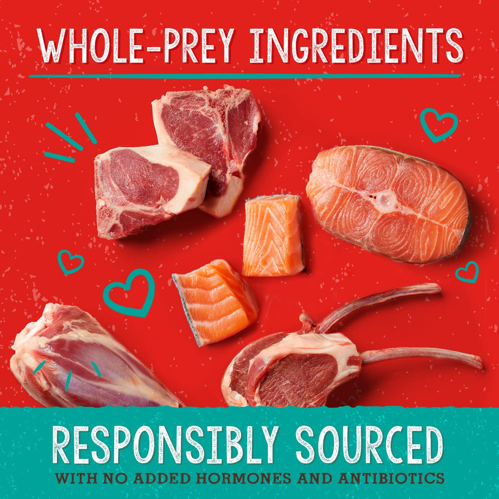Ingredientes crudos: cordero y salmón salvaje como fuentes de proteína de Stella & Chewy's
