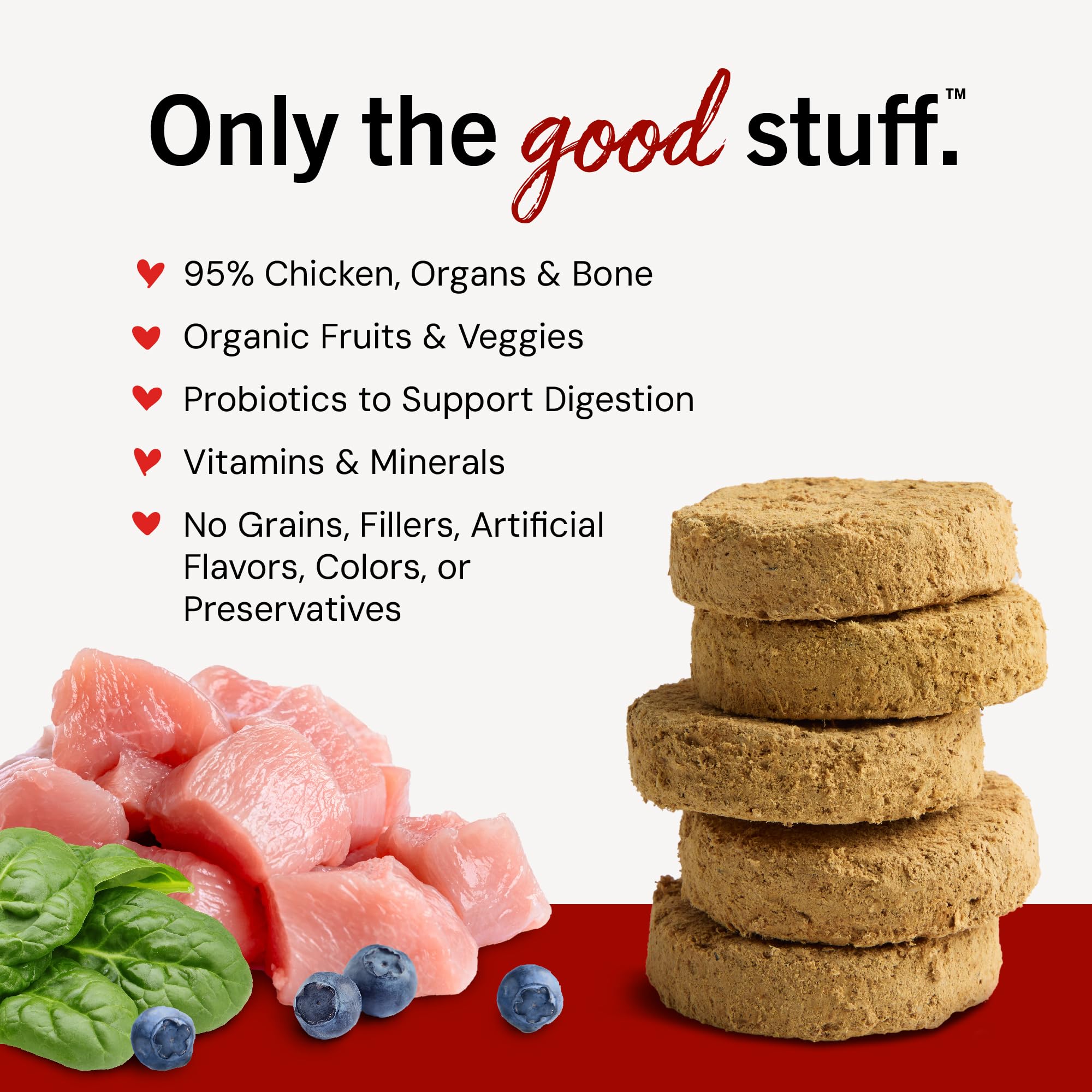 Stella & Chewy's patties desmenuzadas como topping nutritivo visible