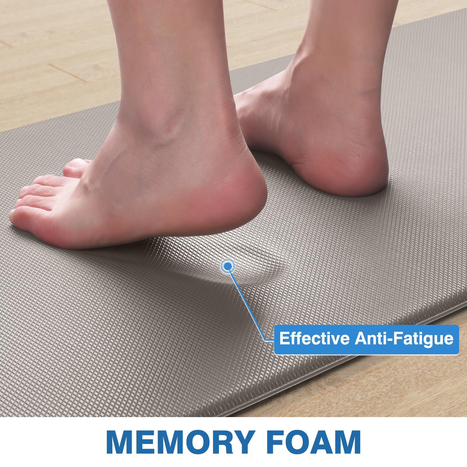 StepRite alfombrilla en cocina moderna aportando apoyo y estética