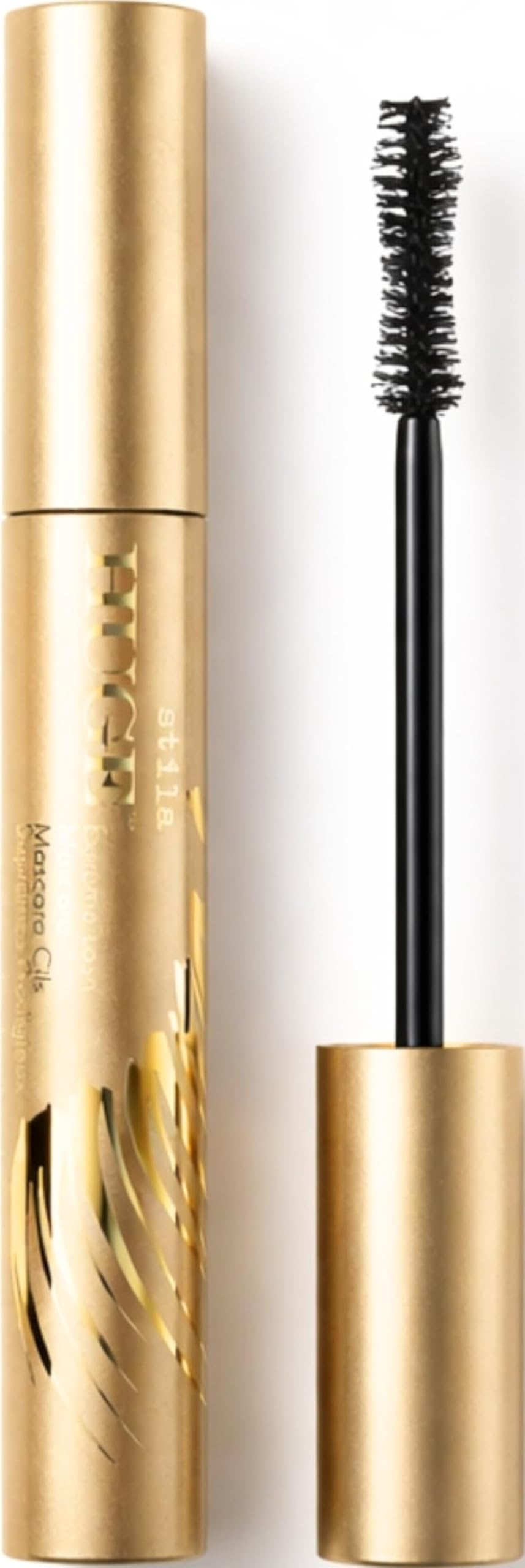 stila tubo frontal del producto mostrando acabado negro intenso y volumen
