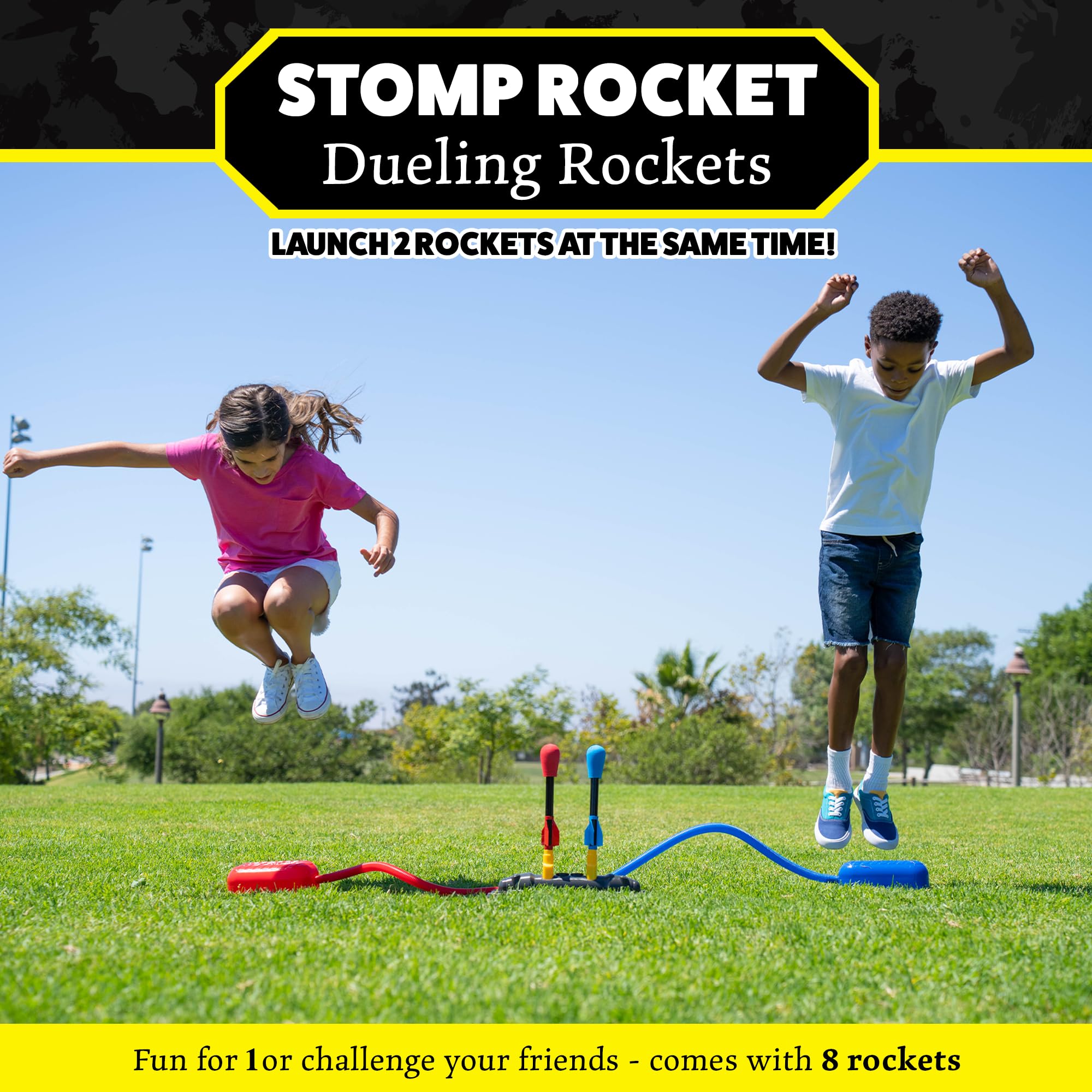 Stomp Rocket base de duelo en detalle que resalta durabilidad para juegos activos