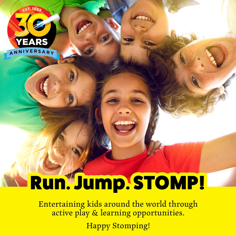 Stomp Rocket conjunto desplegado listo para lanzar ocho cohetes al aire