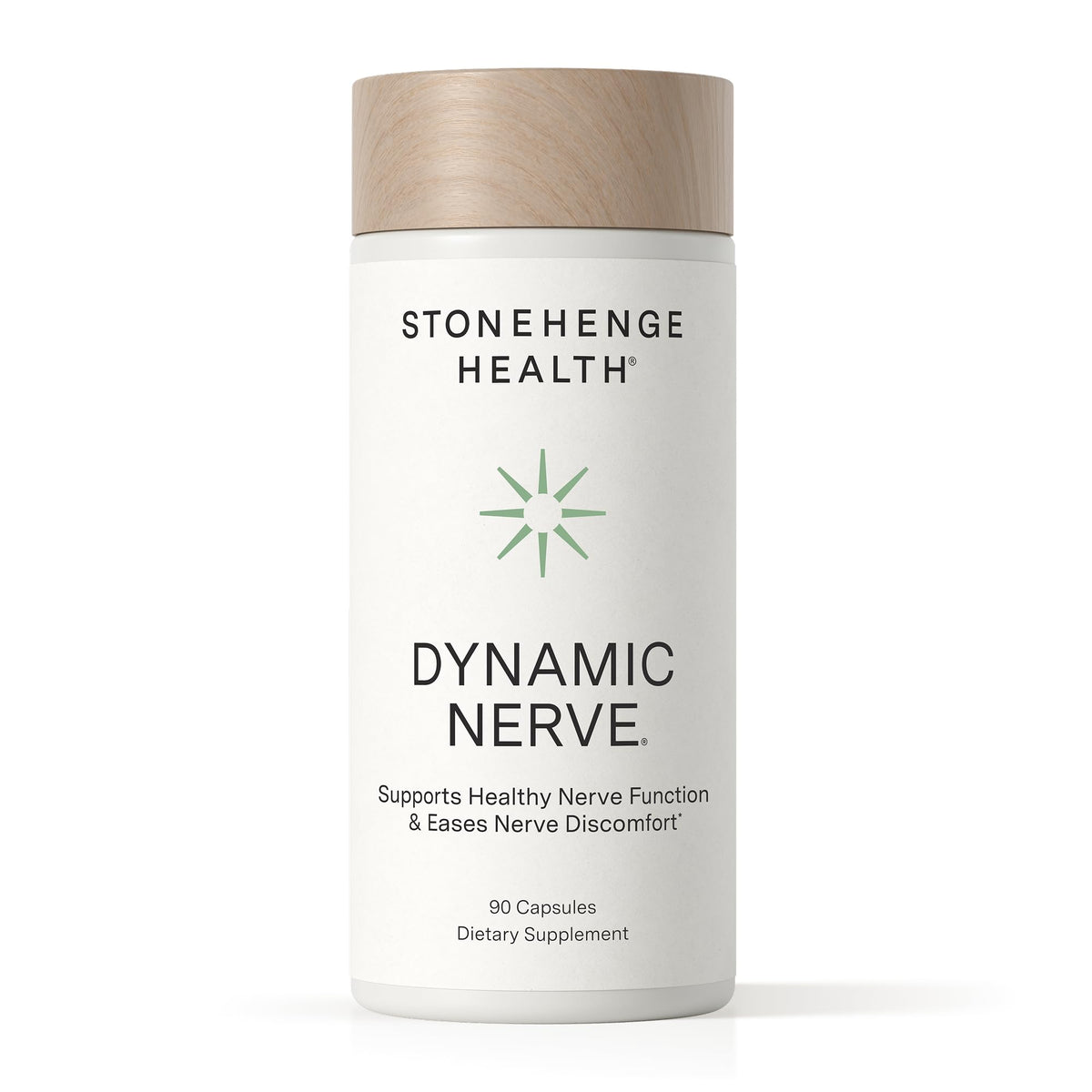Stonehenge Health Dynamic Nerve frente del envase mostrando presentación y benefici