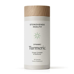 Stonehenge Health frasco delante mostrando la etiqueta y beneficios