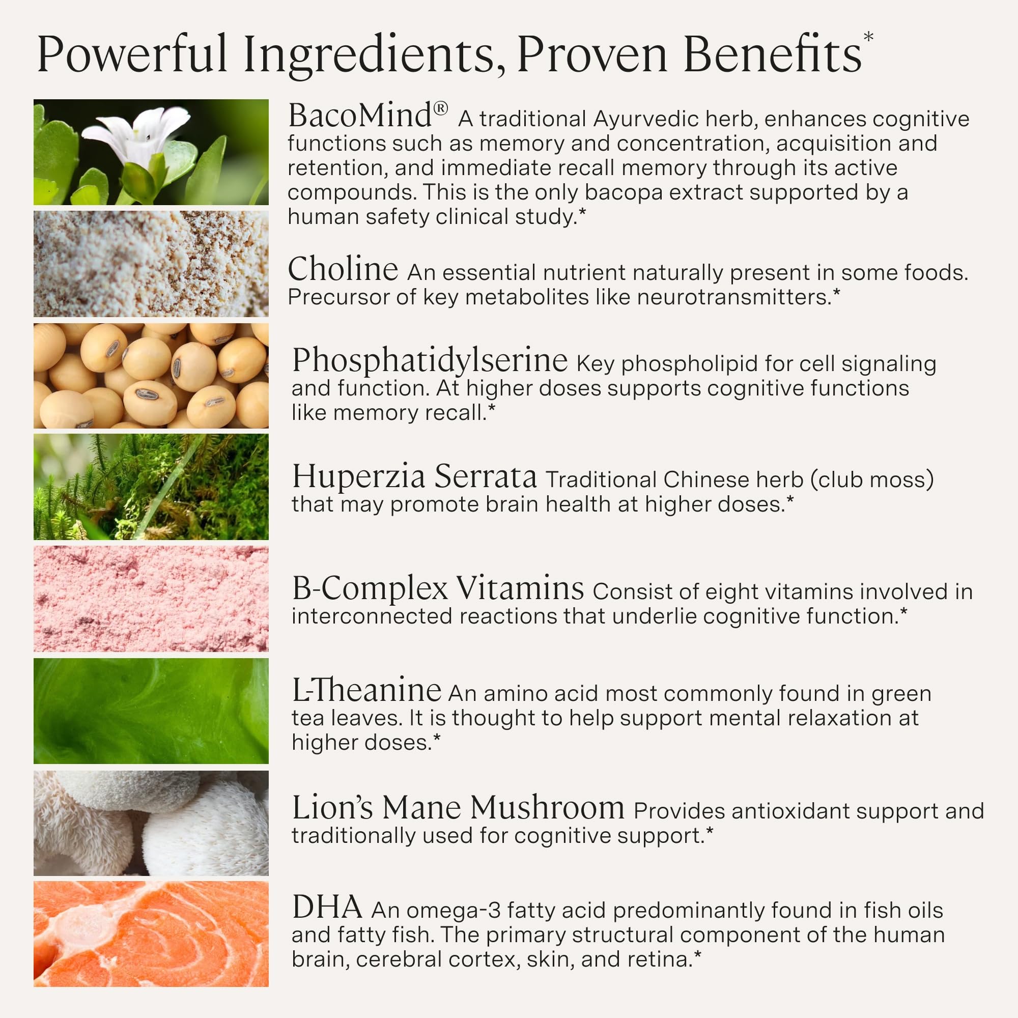 Stonehenge Health Dynamic Brain etiqueta con información nutricional y calidad USA