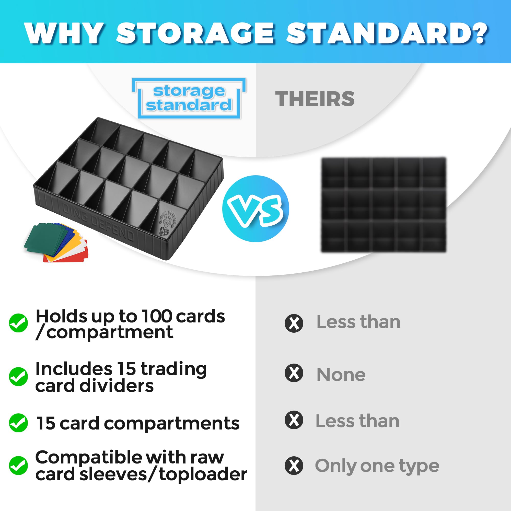Storage Standard divisores incluidos colocados para etiquetar y ordenar secciones