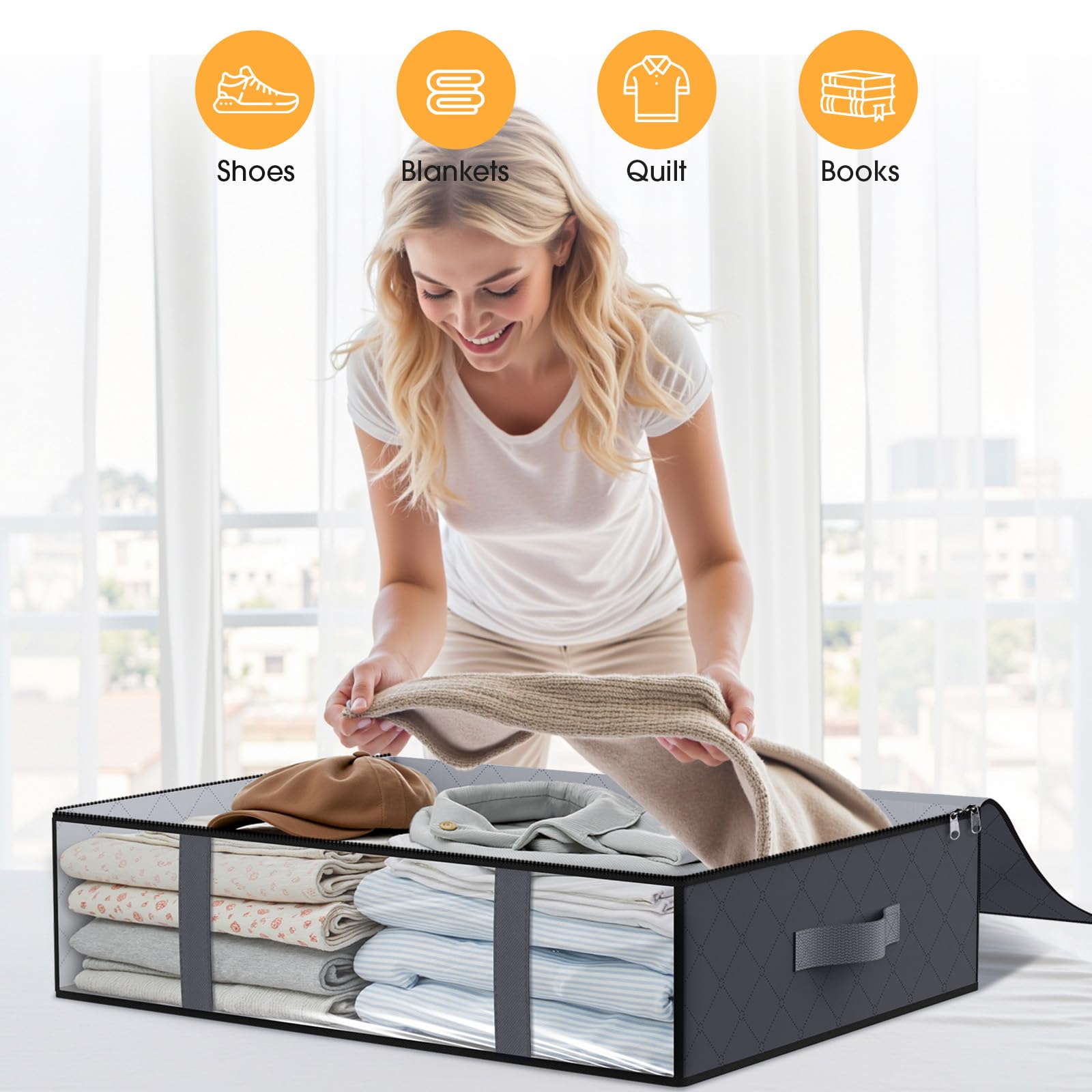 StorageRight bolsa junto a mano para mostrar escala y capacidad