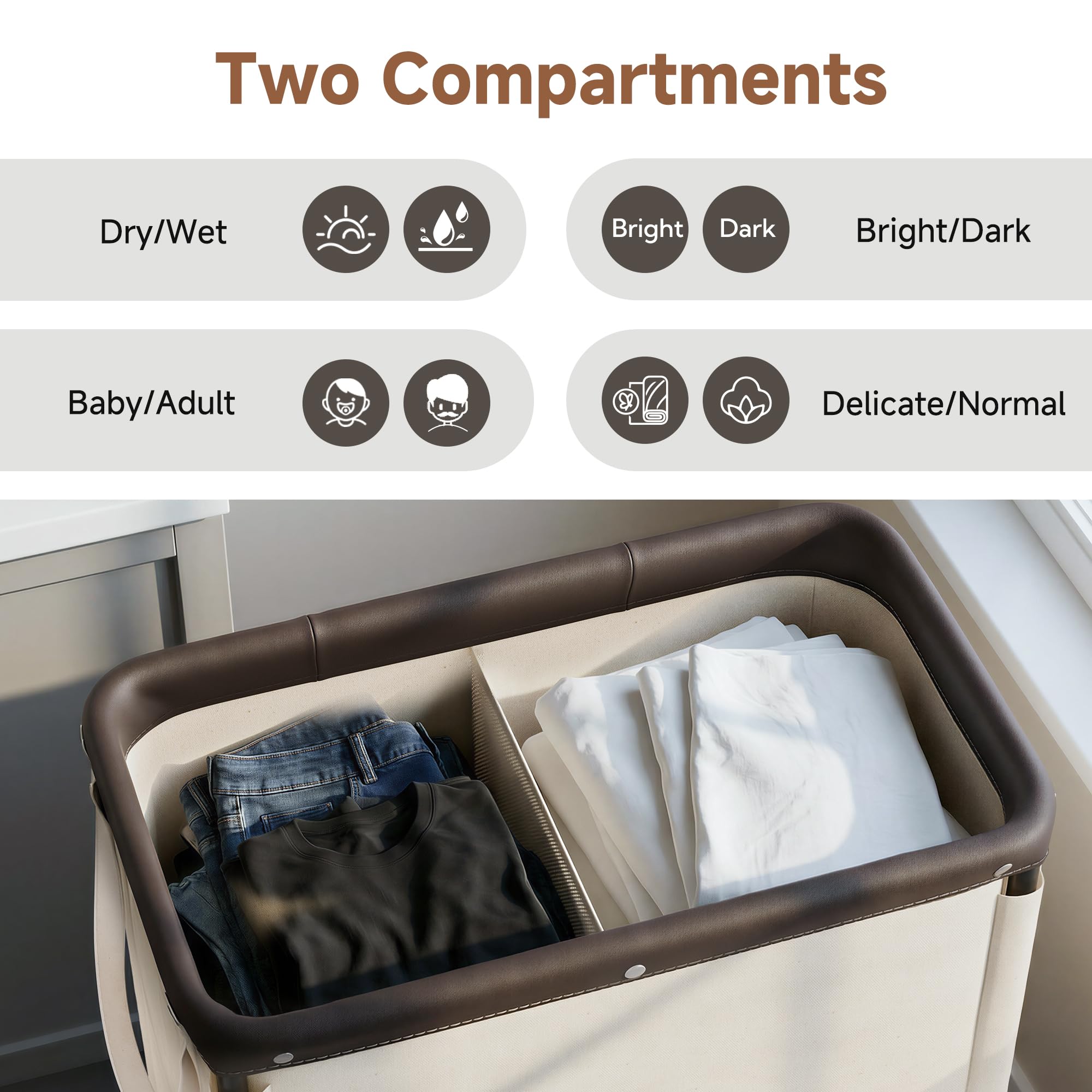 StorageWorks bolsas desmontables listas para llevar la ropa a la lavadora