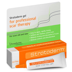 Strataderm tubo frontal mostrando presentación y beneficio de transporte