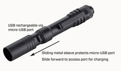 Streamlight MicroStream en mano para comparar tamaño y facilidad de transporte