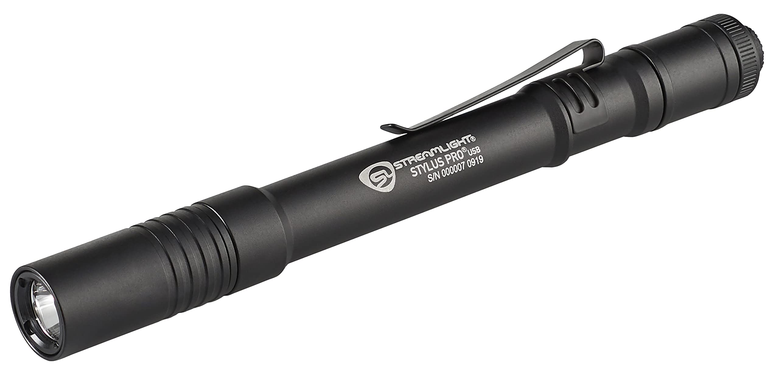 Streamlight Stylus Pro vista frontal con haz brillante útil para inspección