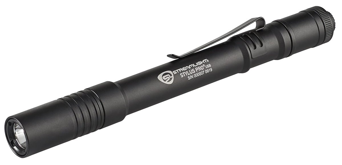 Streamlight Stylus Pro vista frontal con haz brillante útil para inspección